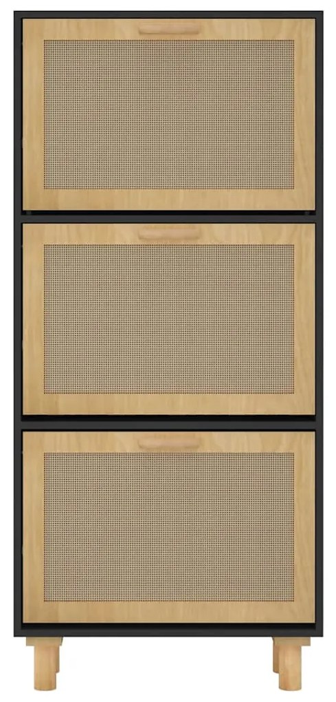 Sapateira 52x25x115 cm derivados de madeira/vime natural preto