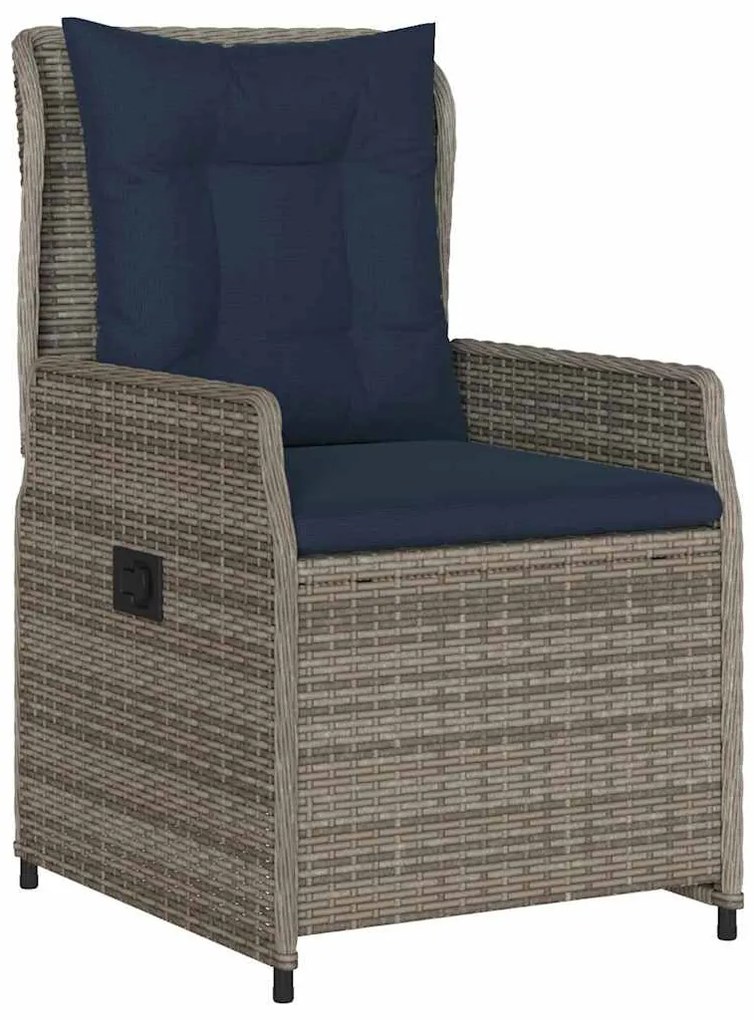 Conjunto de Jantar de Jardim 5 Peças Cinza Rattan de Polietileno