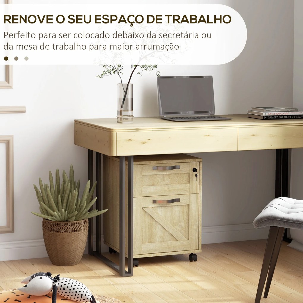 Bloco de Gavetas para Escritório com 2 Gavetas Bloco de Gavetas com Ro