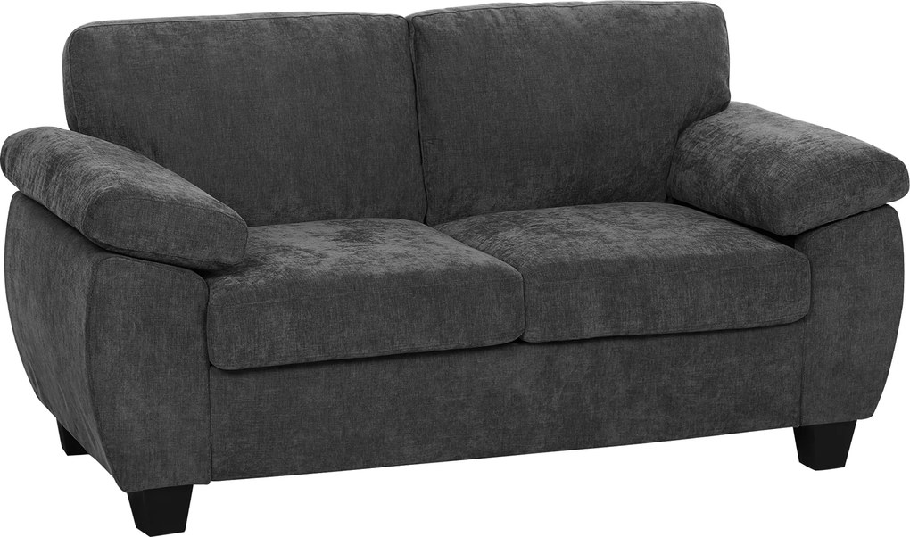 HOMCOM Sofá 2 lugares, sofá Chenille 156 cm com acolchoamento espesso de molas ensacadas, braços acolchoados largos, capacidade 300 kg, Cinza escuro | Aosom Portugal