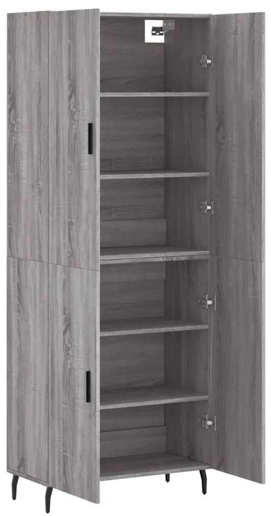 Armário alto 69,5x34x180 cm derivados de madeira sonoma cinza