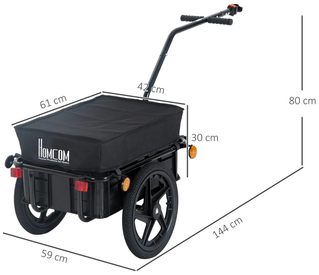 Reboque de Bicicleta – Modelo Rimini – 144x59x80 – Preto