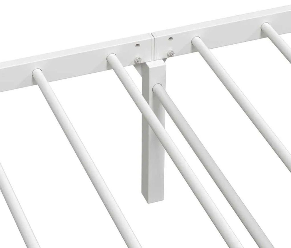 Estrutura de cama sem colchão Dobrável 100x190 cm aço branco