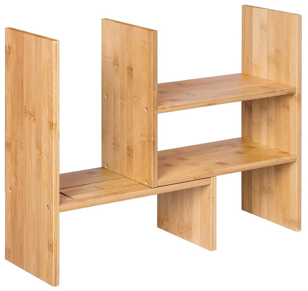 Organizador de mesa modular em bambu para escritório com 3 módulos | SONGMICS | 64,7 x 15 x 40 cm | natural | OFS45NL.