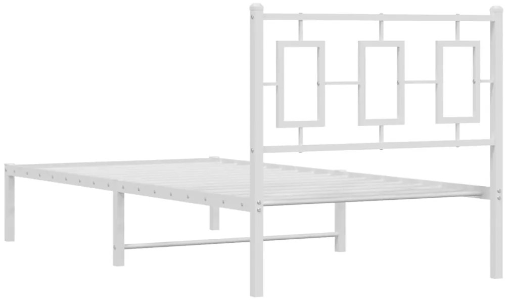 Estrutura de cama com cabeceira 90x190 cm metal branco