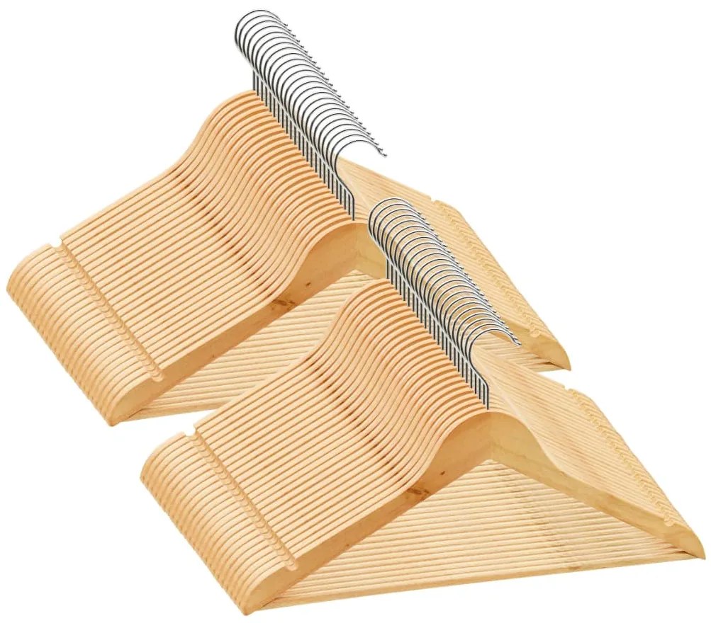 50 pcs conjunto de cabides antiderrapantes madeira