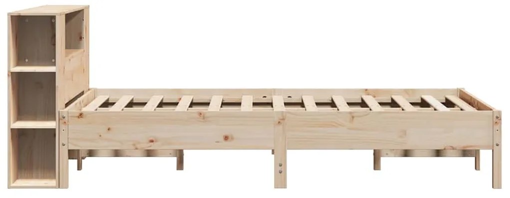 Cama com estante sem colchão 140x190 cm pinho maciço