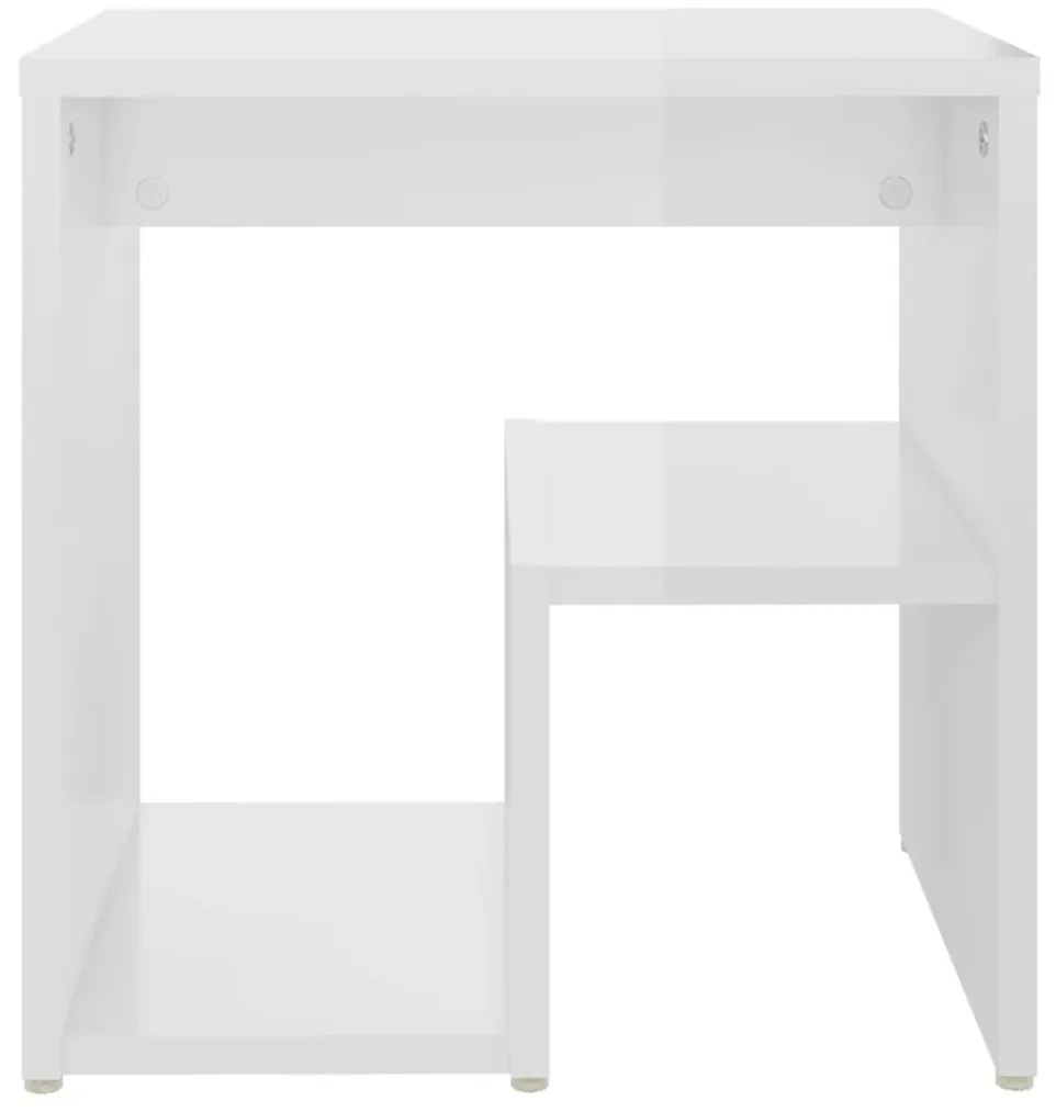 Mesa de cabeceira derivados de madeira branco brilhante