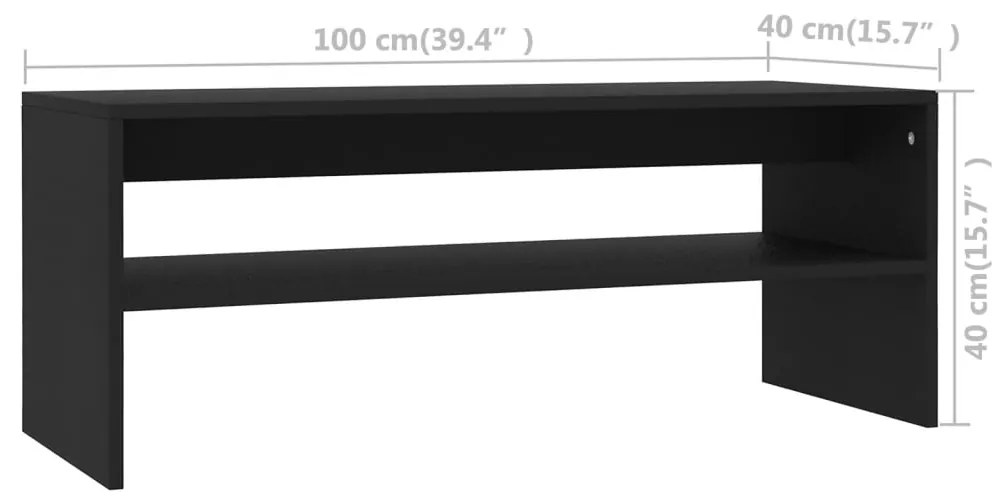 Mesa de centro 100x40x40 cm contraplacado preto