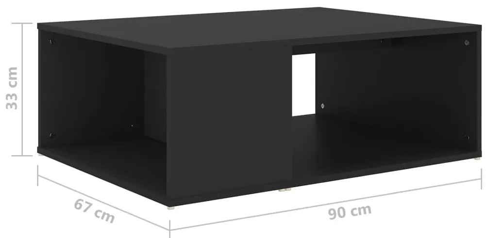Mesa de centro 90x67x33 cm derivados de madeira preto