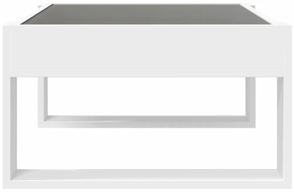 Mesa de centro luzes LED Infinity 70x53x30 cm branco