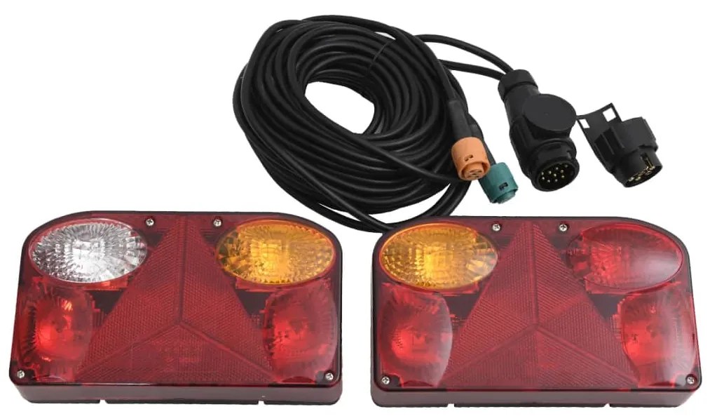 vidaXL Farolins reboque 2 pcs 23x6x13 cm lâmpada clássica 12V vermelho