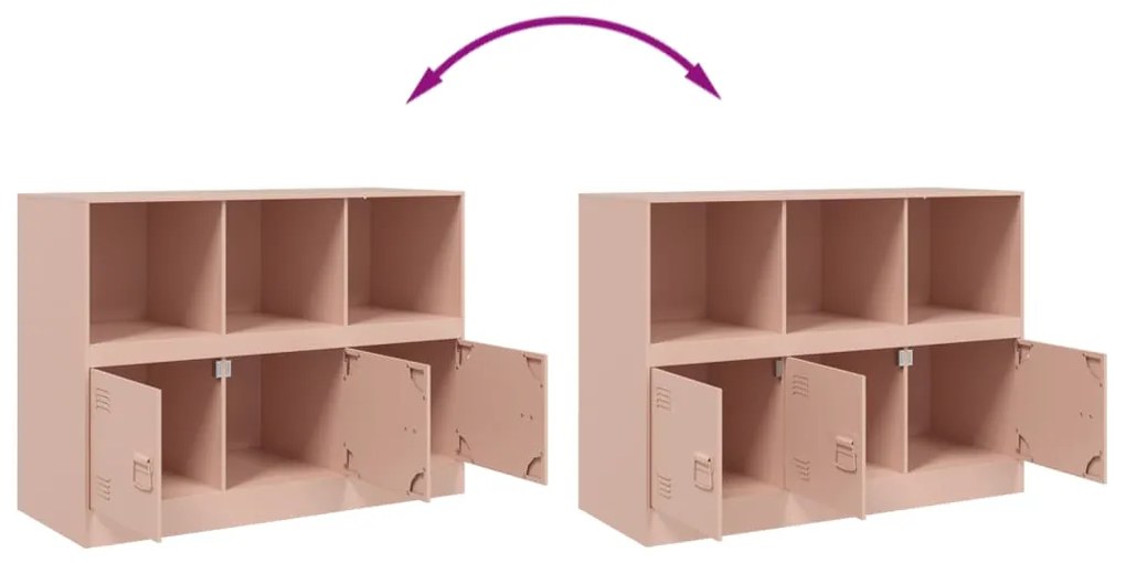 Aparador 99x39x73 cm aço rosa