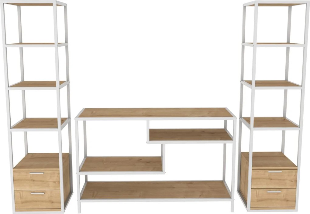Unidade de TV Robbins – Branco Carvalho – 198 cm x 39 cm x 160 cm