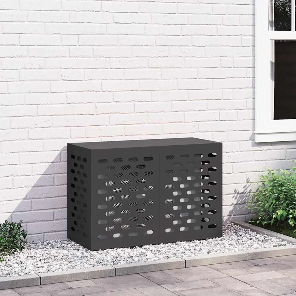 Capa para Ar-Condicionado vidaXL Preta 90x40x60 cm em Aço