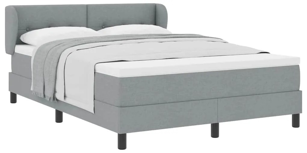 Cama Box com Colchão vidaXL Cinza Claro 140x190 cm Tecido