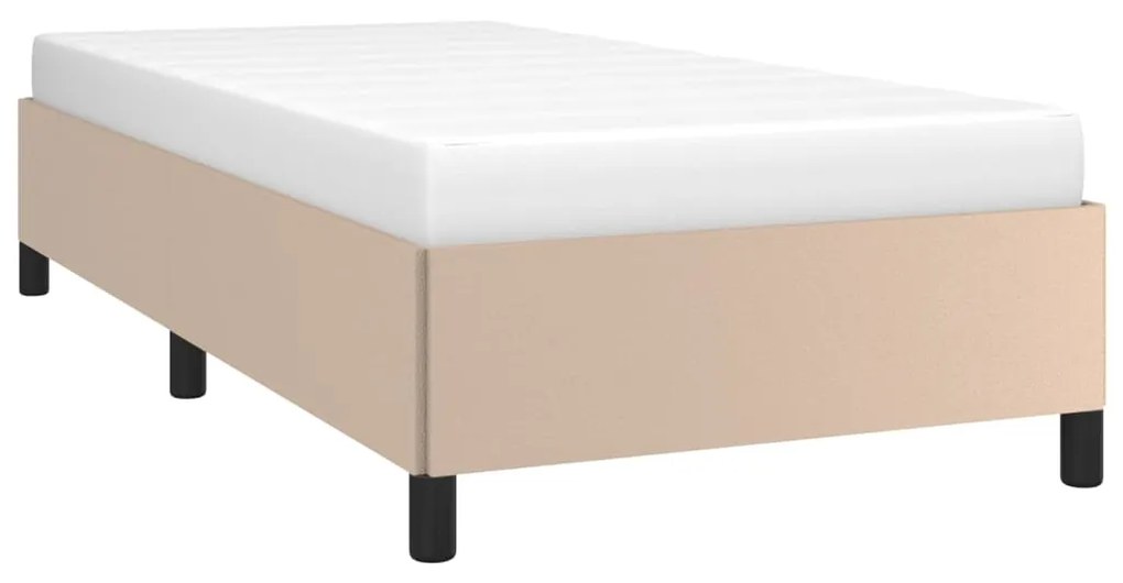 Estrutura de cama 90x200 cm couro artificial cappuccino