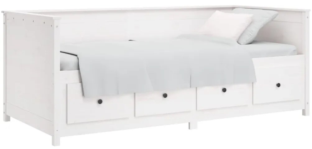 Sofá-cama sem colchão 80x200 cm madeira de pinho maciça branco
