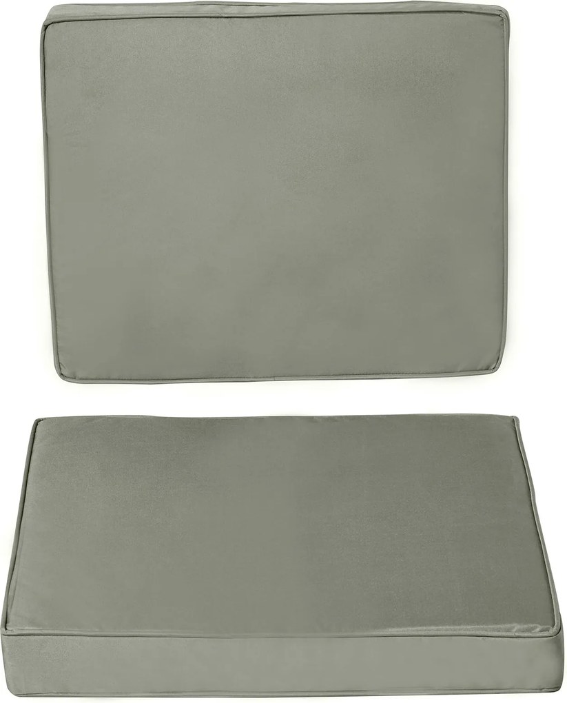 Outsunny Almofadas para cadeira poltrona de jardim almofadas de assento e encosto removíveis poliéster 56x52/56x46cm cinza escuro | Aosom Portugal
