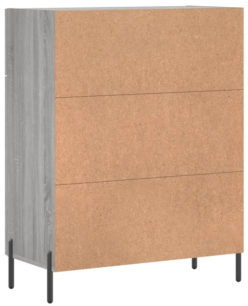 Aparador 69,5x34x90 cm derivados de madeira cinzento sonoma