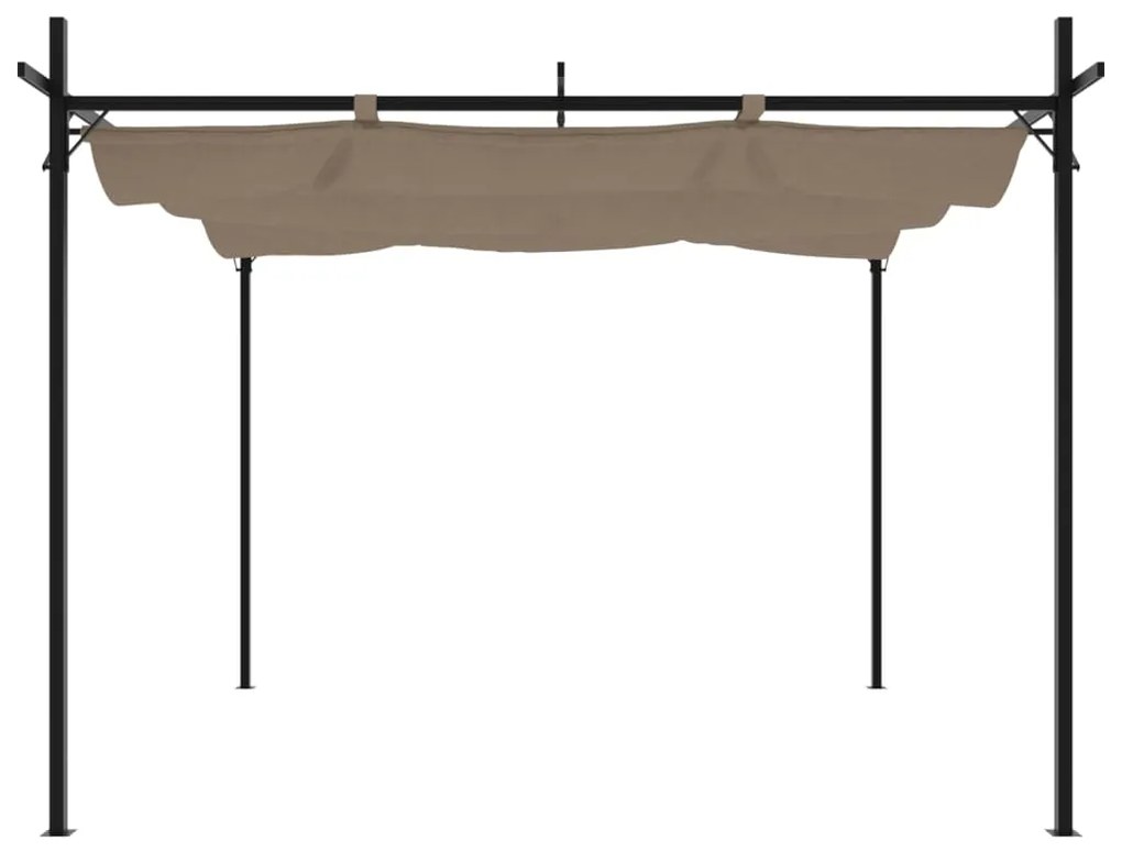 Pérgola com toldo retrátil 295x292x230 cm cor cinza-acastanhado