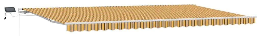 Toldo Retrátil with Manual Laranja e marrom 600 × 350 cm Multicolor