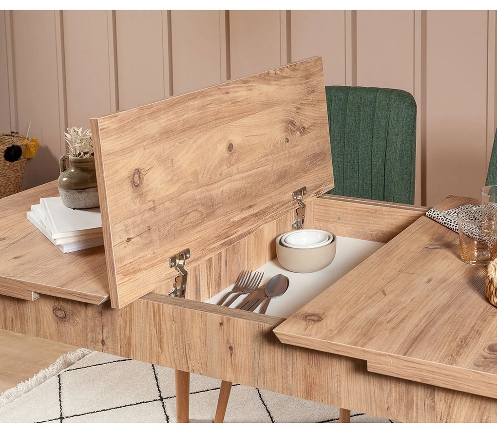 Conjunto de Mesa de Jantar Extensível e Cadeiras Vina – Pinho Atlântic