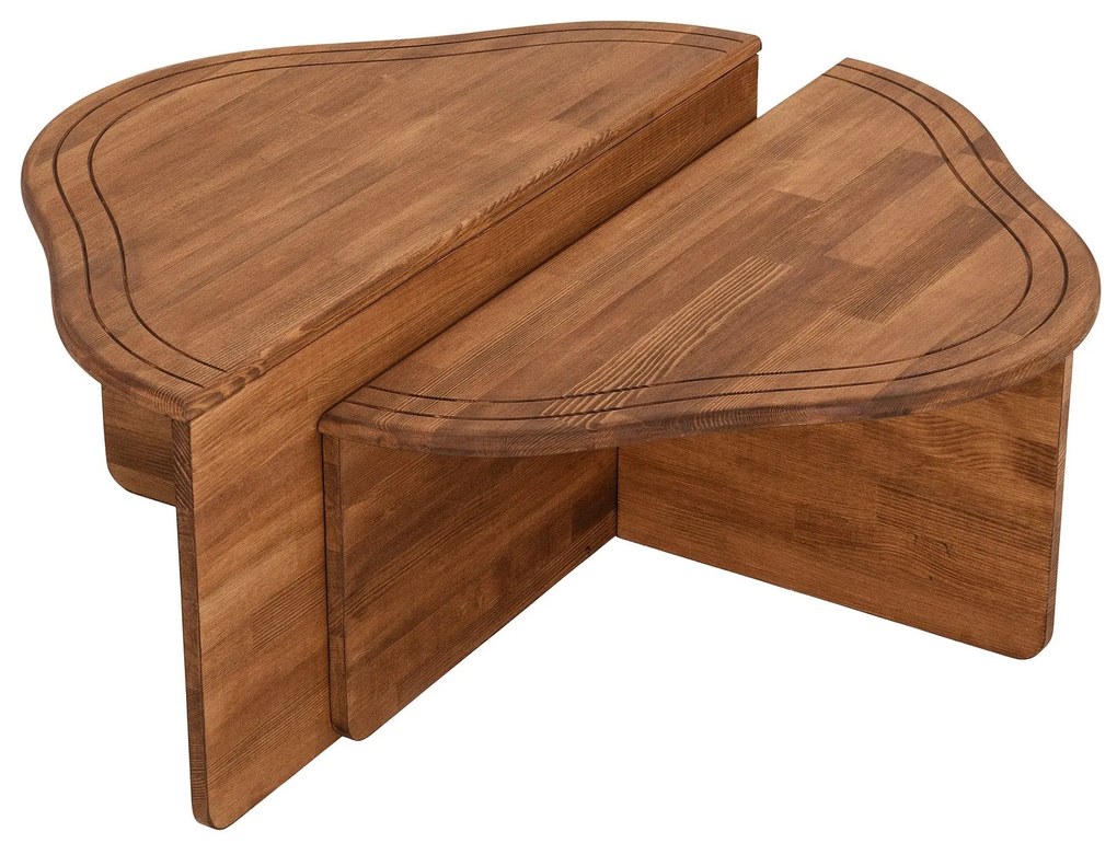 Mesa de Café Altopiano - Castanho - 90x40x45cm e 90x32x45cm