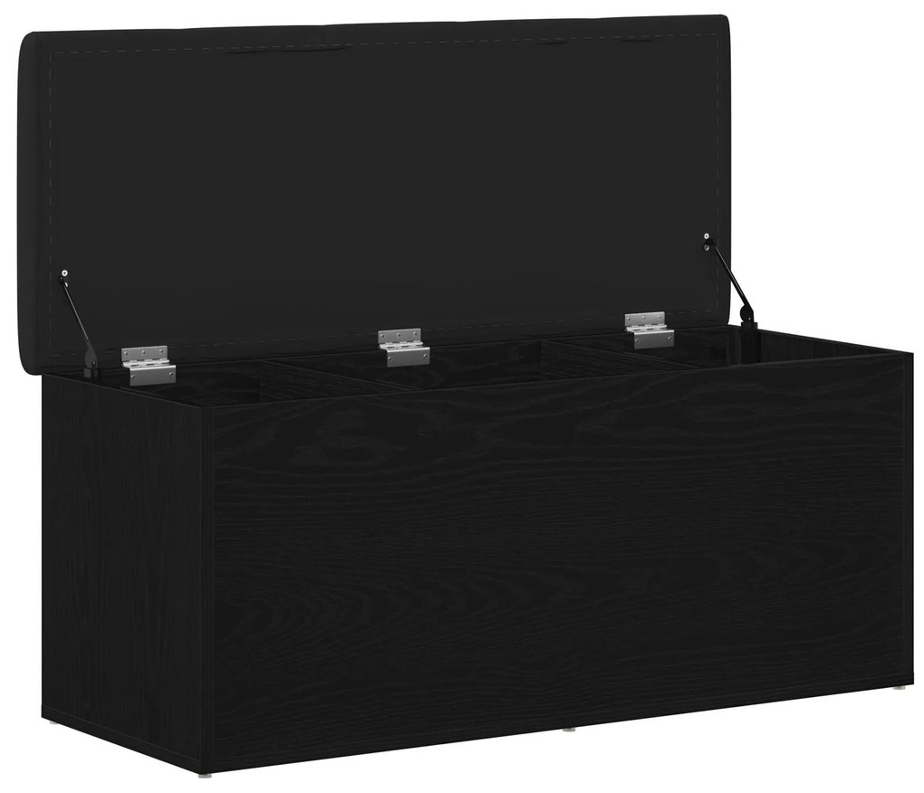 Banco de Armazenamento vidaXL Carvalho Preto 100x40x45 cm Madeira Reco