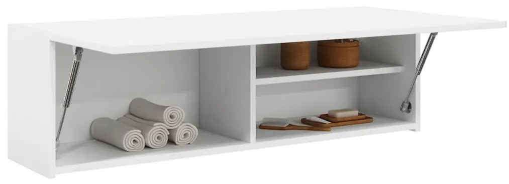 Armário parede p/ casa banho 100x25x30 cm deriv. madeira branco