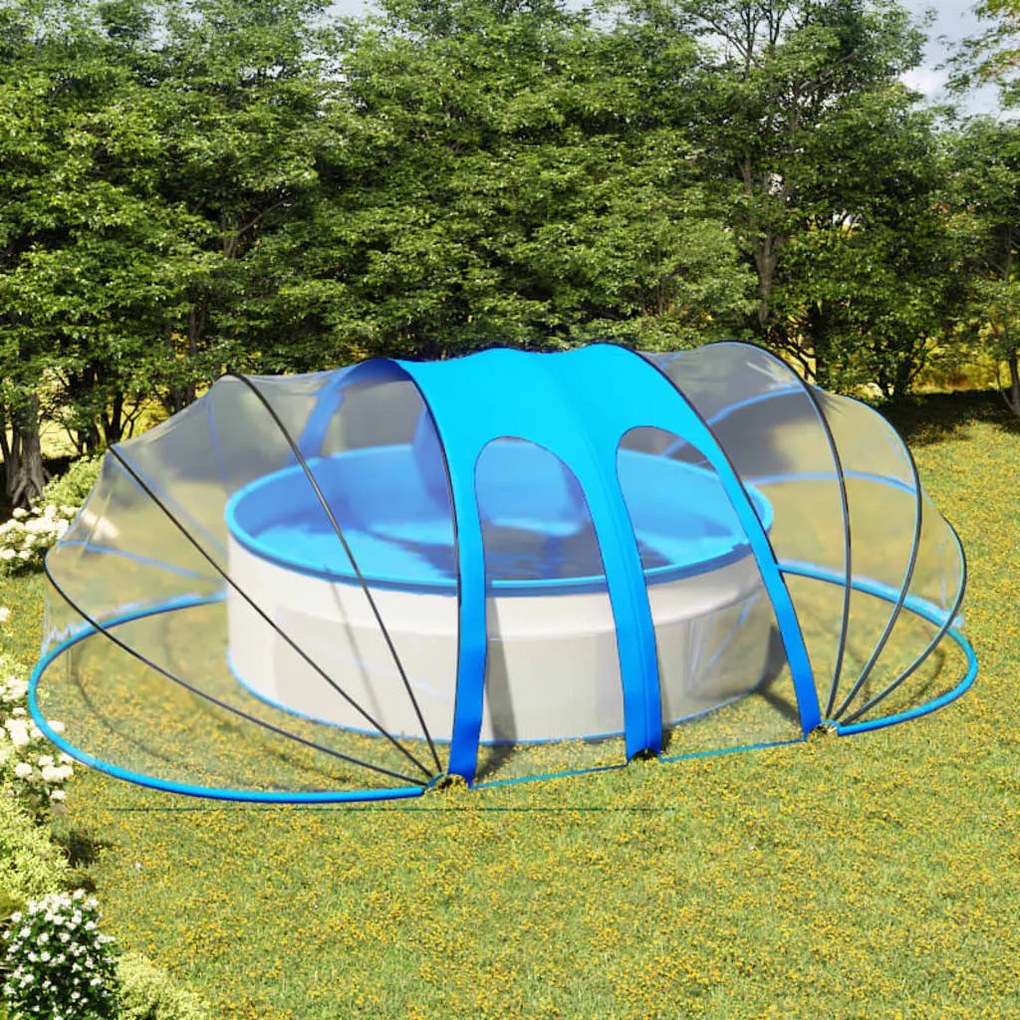 92796 vidaXL Cúpula de piscina oval 620x410x205 cm
