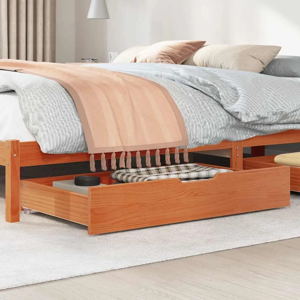 Gavetas para cama 2 pcs 90x55x17 cm pinho maciço castanho-mel