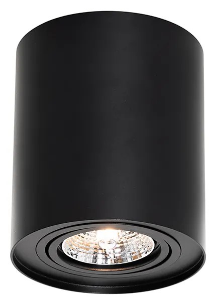 Foco de teto moderno preto rotativo e inclinável AR70 - Rondoo Up