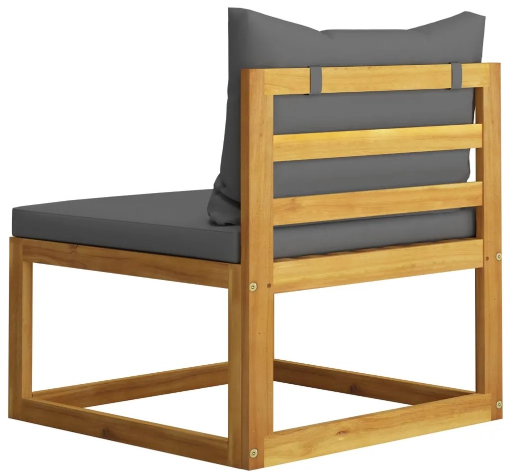 3 pcs conjunto lounge de jardim c/ almofadões acácia maciça