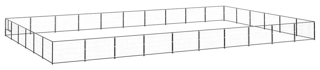 vidaXL Canil para cães 60 m² aço preto