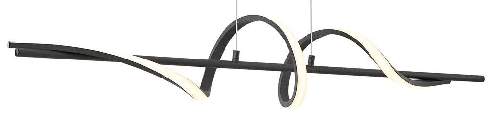 Candeeiro suspenso de design preto 110cm Incl. LED regulável em 3 níveis - Wokkel