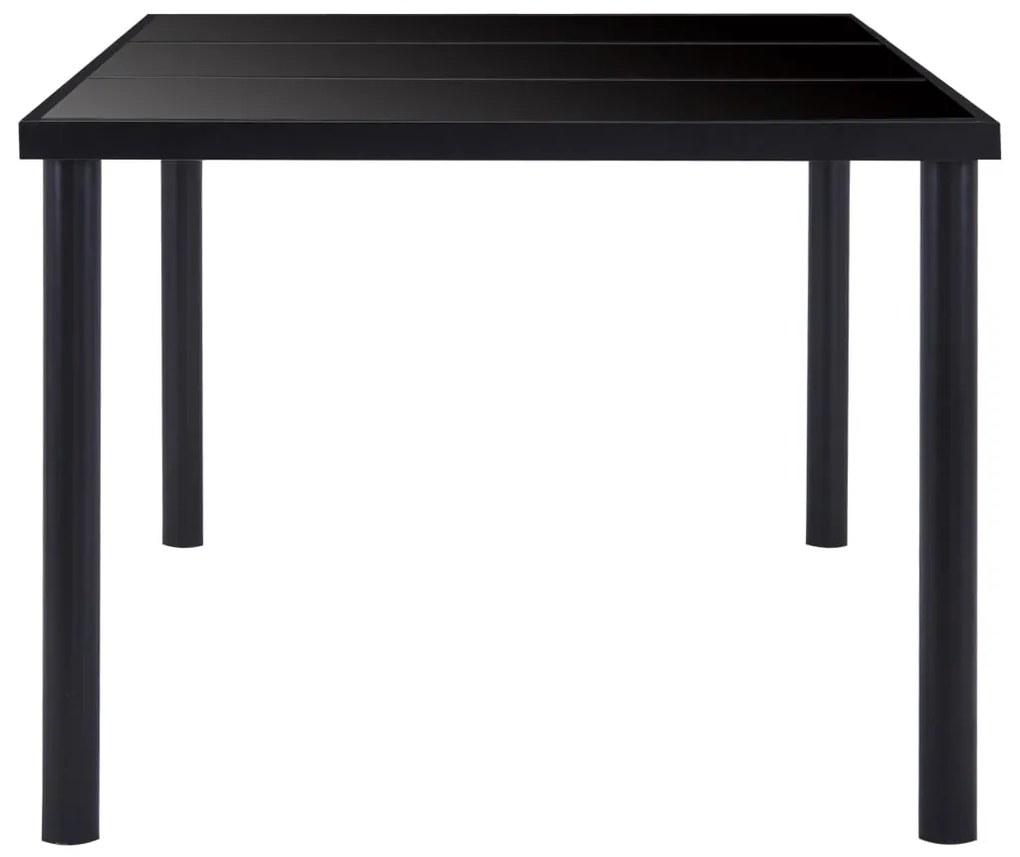 Mesa de jantar 160x80x75 cm vidro temperado preto