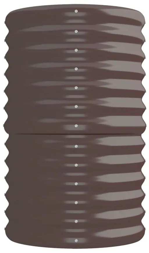 Canteiro elevado jardim 224x40x68cm aço revestido a pó castanho