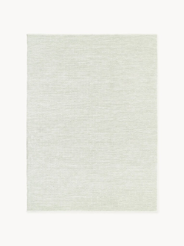 Tapete artesanal para interior e exterior com padrão de losangos vintage Rika