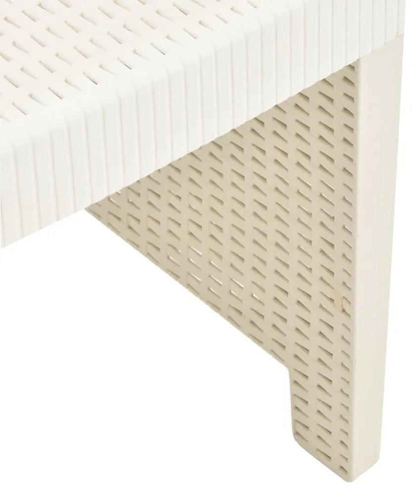 Conjunto lounge para jardim 3 pcs plástico branco