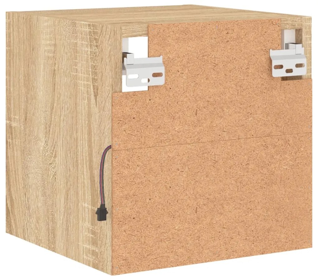Móvel de parede p/ TV c/ luzes LED 30x28,5x30cm carvalho sonoma