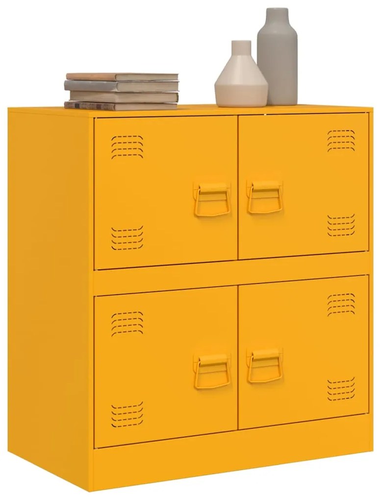 Aparador 67x39x73 cm aço amarelo mostarda