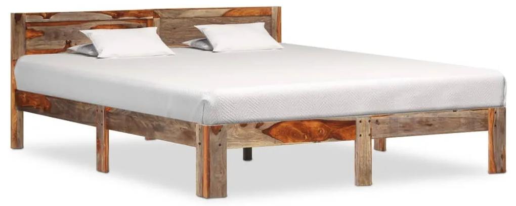 Estrutura de cama 140x200 cm madeira de sheesham maciça