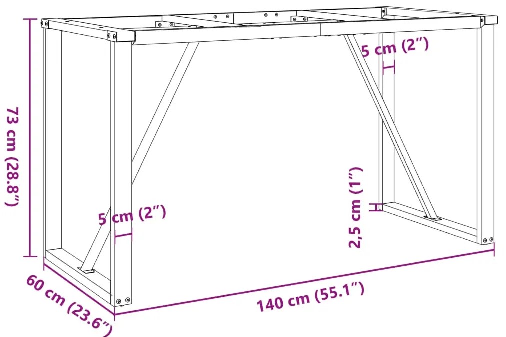 Pernas para mesa de jantar estrutura em O aço