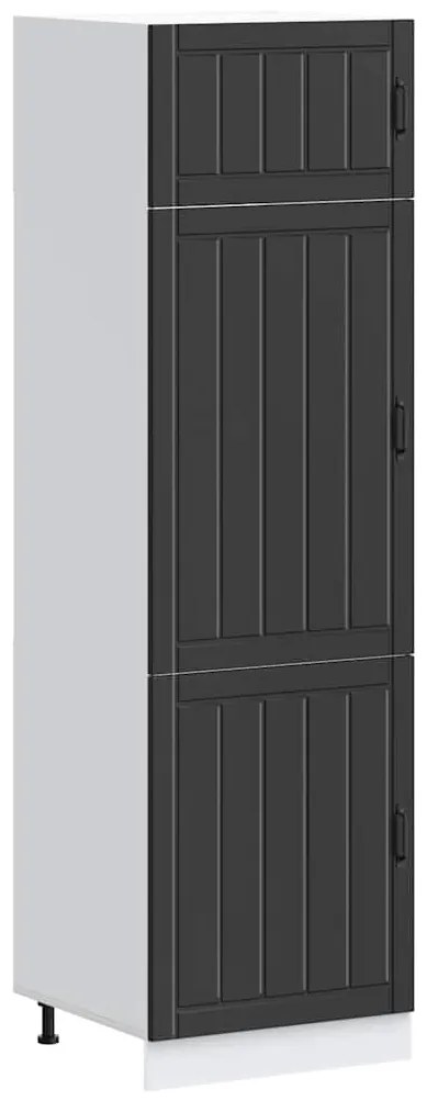vidaXL Armário de cozinha Lucca derivados de madeira preto