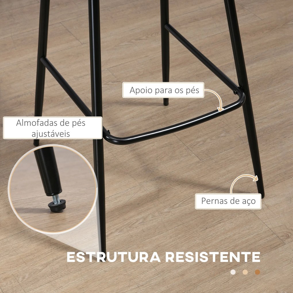 Conjunto de 2 Bancos Altos de Cozinha Bancos Altos de Cozinha com Enco