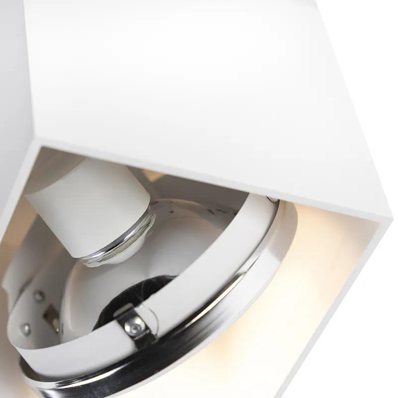 Design spot branco retangular 2 luzes - Caixa Design,Industrial,Moderno