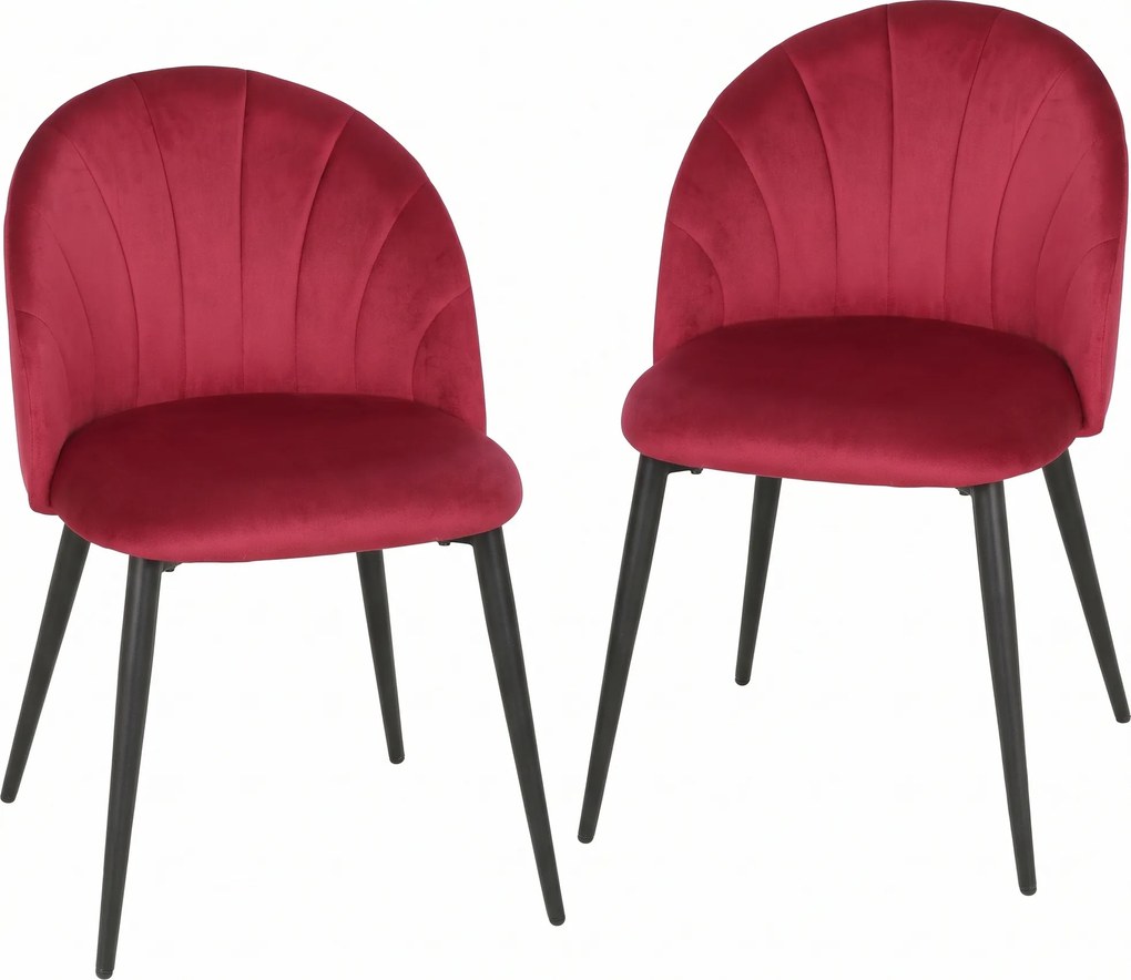 HOMCOM Conjunto de 2 Cadeiras de Sala de Jantar, Cadeiras de Cozinha Estofadas sem Braços, Pernas em Aço, 52x55x79cm, Bordô | Aosom Portugal
