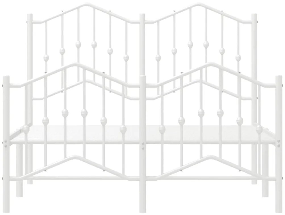 Estrutura de cama com cabeceira e pés 120x200 cm metal branco