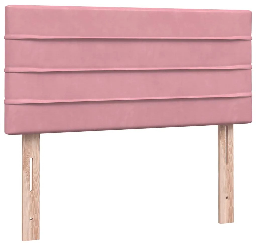 Cama com molas/colchão 80x220 cm veludo rosa